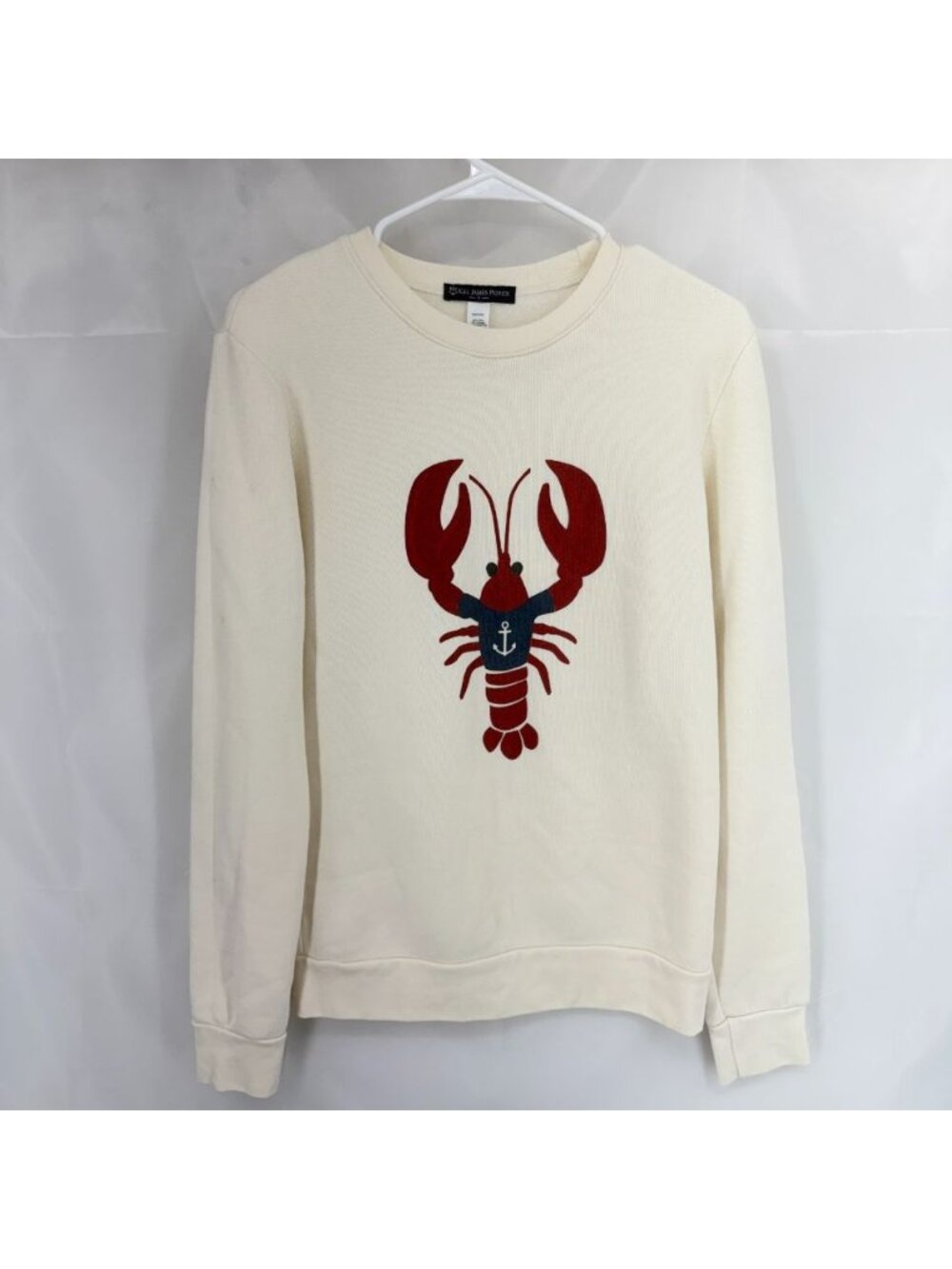 Kiel James Patrick Women S Lobster Sweatshirt Nautical Cream CrewNeck Beach Boat - Picture 2 of 8